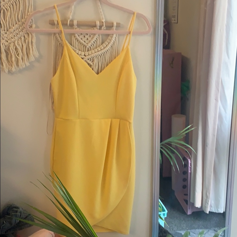 Yellow mini dress